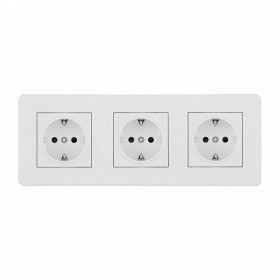 Розетка с заземлением и со шторкой Arte Milano SET16-3 SET16-3-40-1x3 white