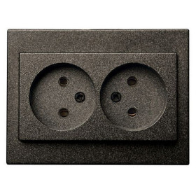 Розетка двойная без заземления LIREGUS EPSILON 28-1152