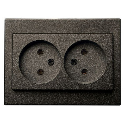 Розетка двойная без заземления LIREGUS EPSILON 28-1152