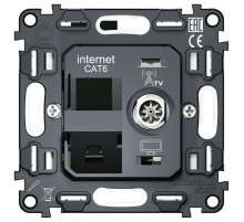 Механизм ТВ-розетки оконечные и розетки Ethernet RJ-45 со шторкам Ambrella Volt QUANT VM195
