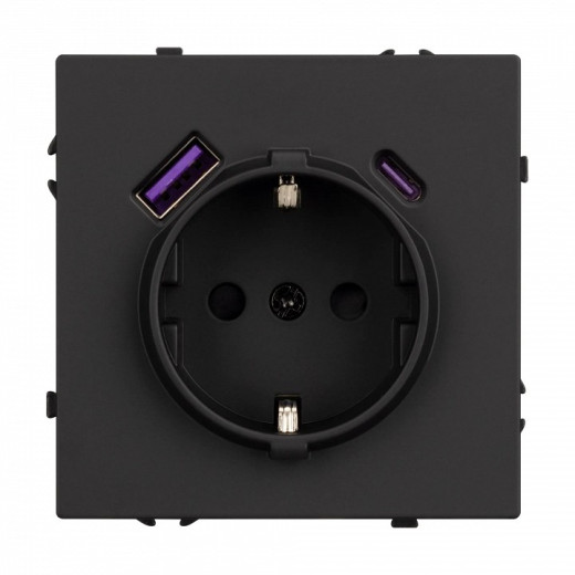 Розетка с заземлением и 2хUSB type A, без рамки Arlight SCT 054285