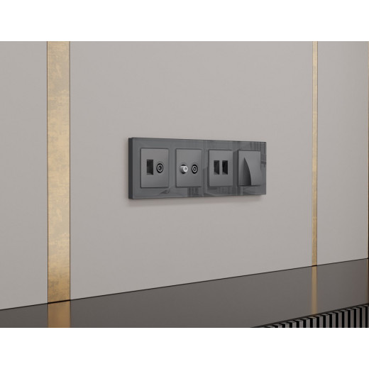 ТВ-розетка и розетка Ethernet RJ-45 без рамки Ambrella Volt ALFA MA662510