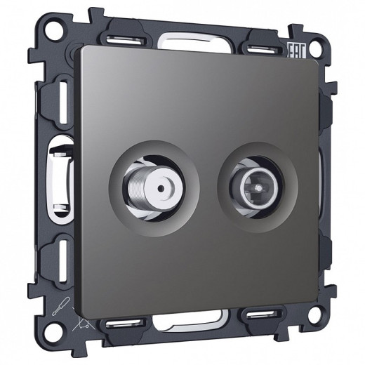 ТВ-розетка и SAT-розетка оконечная без рамки Ambrella Volt ALFA MA663310