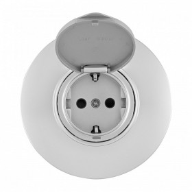 Розетка с заземлением и шторкой, с крышкой Arte Milano SET08-1 SET08-1-41-1 silver