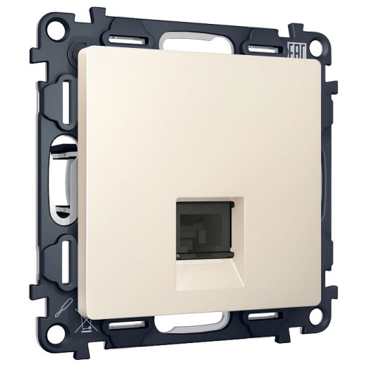 Розетка Ethernet RJ-45 и со шторками, без рамки Ambrella Volt ALFA MA332005