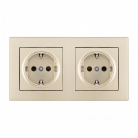 Розетка с заземлением и со шторкой Arte Milano SET06-2 SET06-2-40-1x2 shampan