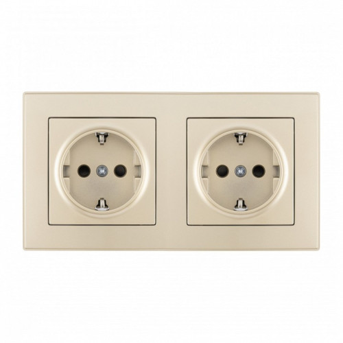 Розетка с заземлением и со шторкой Arte Milano SET06-2 SET06-2-40-1x2 shampan