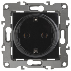 Розетка с заземлением и со шторкой, без рамки Эра Эра 12 12-2102-06