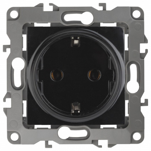 Розетка с заземлением и со шторкой, без рамки Эра Эра 12 12-2102-06