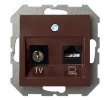 ТВ-розетка и розетка Ethernet RJ-45 без рамки LIREGUS EPSILON 28-143