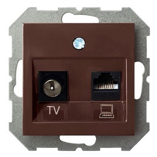 ТВ-розетка и розетка Ethernet RJ-45 без рамки LIREGUS EPSILON 28-143