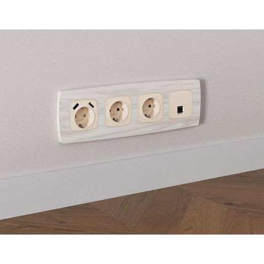 Розетка Ethernet RJ-45 и со шторками, без рамки Ambrella Volt OMEGA MO332005