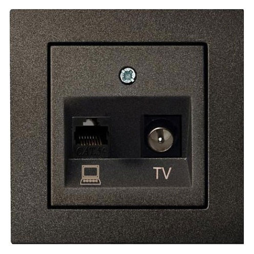 ТВ-розетка и розетка Ethernet RJ-45 без рамки LIREGUS EPSILON 28-113