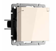 Розетка с заземлением и со шторкой, без рамки с крышкой Werkel  W1171262