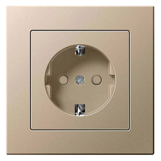 Розетка с заземлением и со шторкой, без рамки LIREGUS EPSILON 28-3113