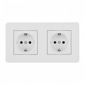 Розетка с заземлением и со шторкой Arte Milano SET16-2 SET16-2-40-1x2 white