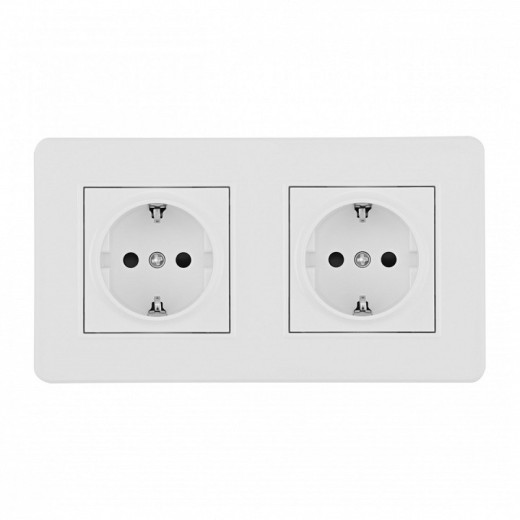 Розетка с заземлением и со шторкой Arte Milano SET16-2 SET16-2-40-1x2 white