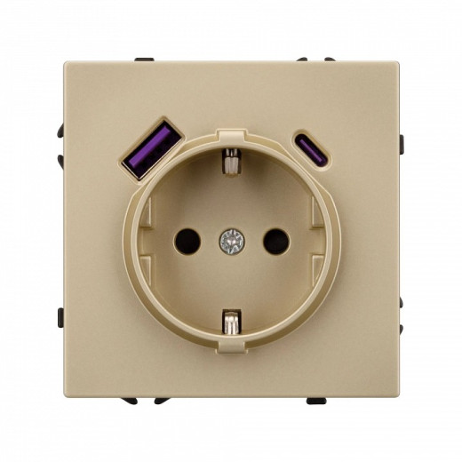 Розетка с заземлением и 2хUSB type A, без рамки Arlight SCT 054286