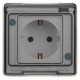 Розетка с заземлением с крышкой Эра Эра Эксперт 11-2501-01