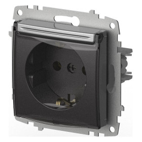 Розетка с заземлением с крышкой, без рамки Elbi Eleсtriс Zena Vega 609-011000-218