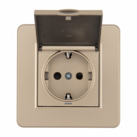 Розетка с заземлением и шторкой, с крышкой Arte Milano SET16-1 SET16-1-41-1 shampan
