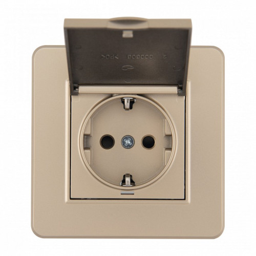 Розетка с заземлением и шторкой, с крышкой Arte Milano SET16-1 SET16-1-41-1 shampan