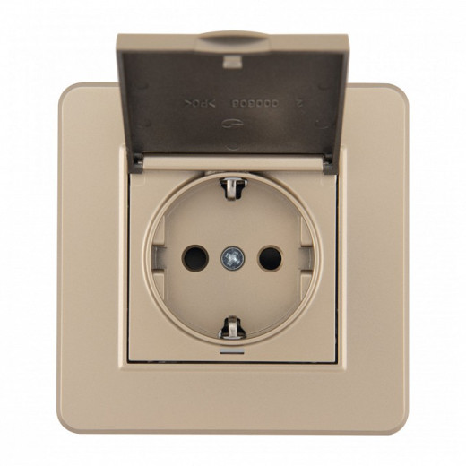 Розетка с заземлением и шторкой, с крышкой Arte Milano SET16-1 SET16-1-41-1 shampan