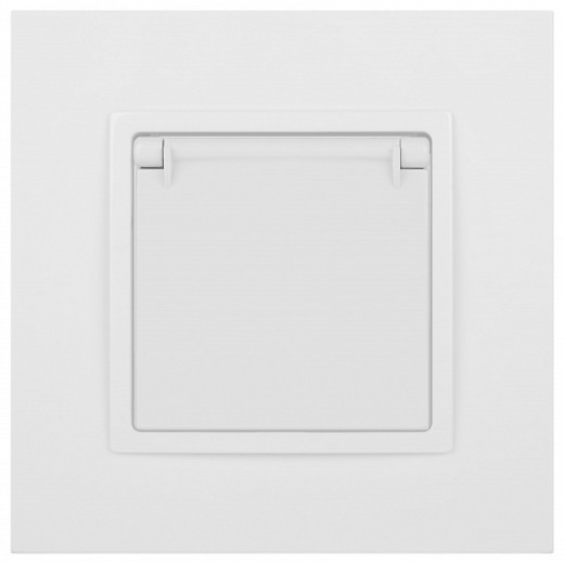 Розетка с заземлением и со шторкой, без рамки с крышкой Эра Эра Elegance 14-2103-01