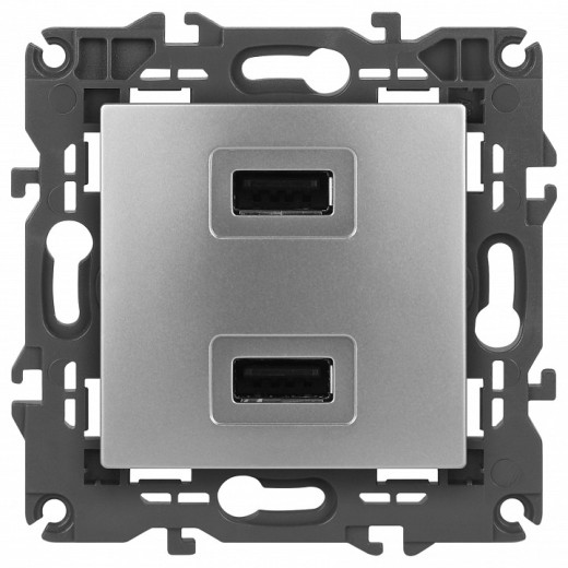 Розетка 2хUSB type A без рамки Эра Эра Elegance 14-4110-03