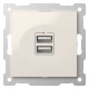 Розетка 2хUSB type A без рамки Elbi Eleсtriс Zena Vega 609-010200-143