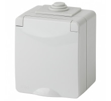 Розетка с заземлением и со шторкой, с крышкой Эра Эра Эксперт 11-2602-03