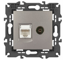 ТВ-розетка и розетка Ethernet RJ-45 без рамки Эра Эра Elegance 14-3110-16