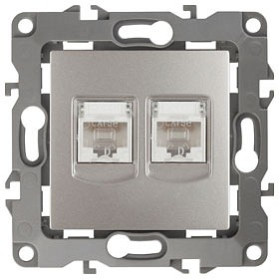 Розетка двойная Ethernet RJ-45 без рамки Эра Эра 12 12-3108-15