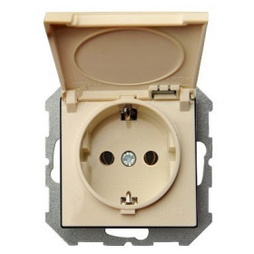 Розетка влагозащищенная с заземлением с крышкой, без рамки LIREGUS EPSILON 28-069