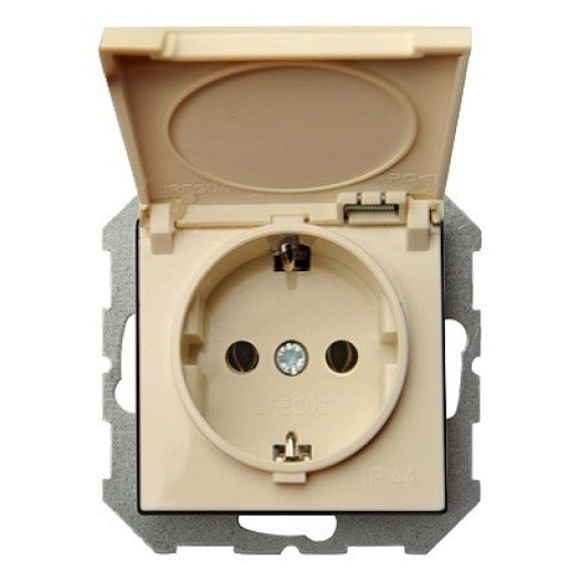 Розетка влагозащищенная с заземлением с крышкой, без рамки LIREGUS EPSILON 28-069