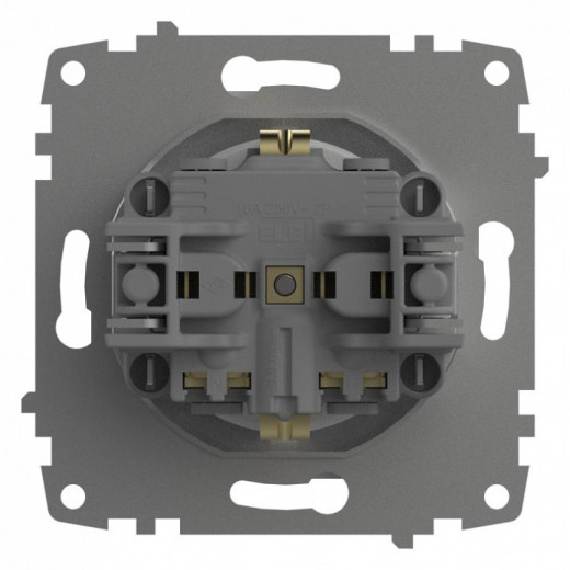 Розетка с заземлением и со шторкой, без рамки Elbi Eleсtriс Zena Vega 609-015600-243