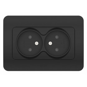 Розетка двойная без заземления и со шторкой Elbi Eleсtriс Jazz 508-014800-918