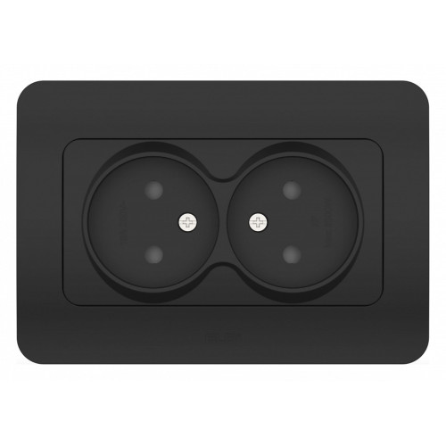 Розетка двойная без заземления и со шторкой Elbi Eleсtriс Jazz 508-014800-918