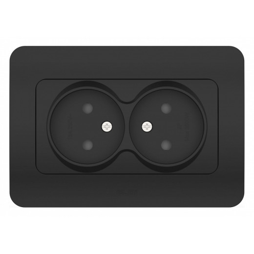 Розетка двойная без заземления и со шторкой Elbi Eleсtriс Jazz 508-014800-918