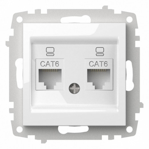 Розетка двойная Ethernet RJ-45 без рамки Elbi Eleсtriс Zena Vega 609-015600-248