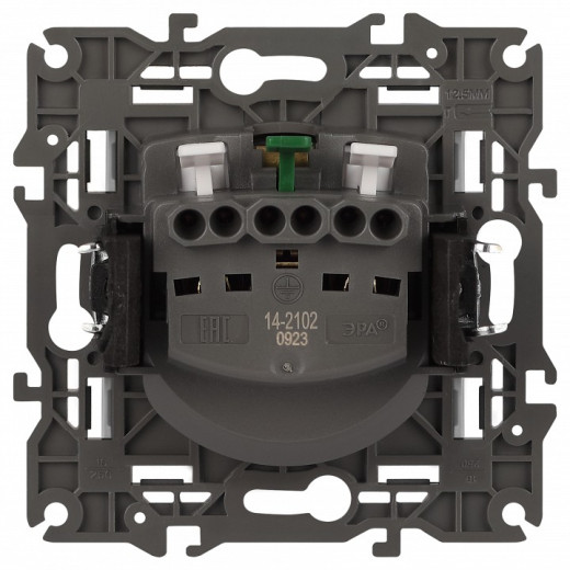 Розетка с заземлением и со шторкой, без рамки Эра Эра Elegance 14-2102-01