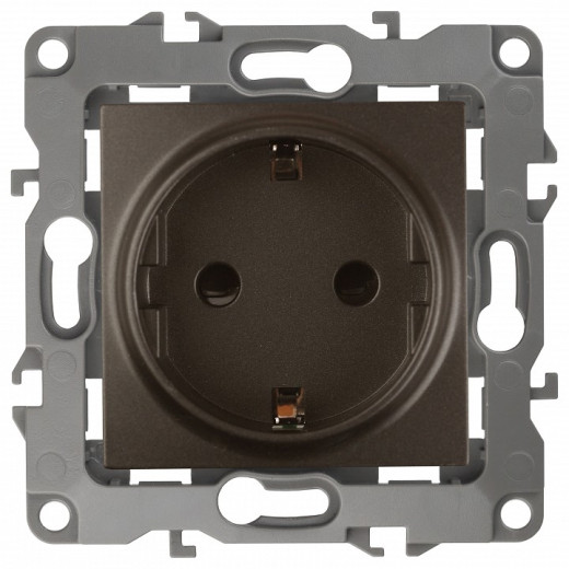 Розетка с заземлением, без рамки Эра Эра 12 12-2101-13