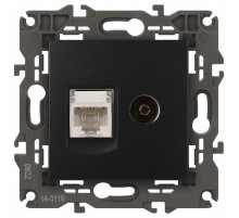 ТВ-розетка и розетка Ethernet RJ-45 без рамки Эра Эра Elegance 14-3110-05