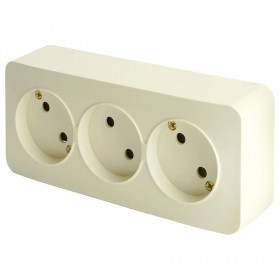 Розетка тройная без заземления Stekker София 49499