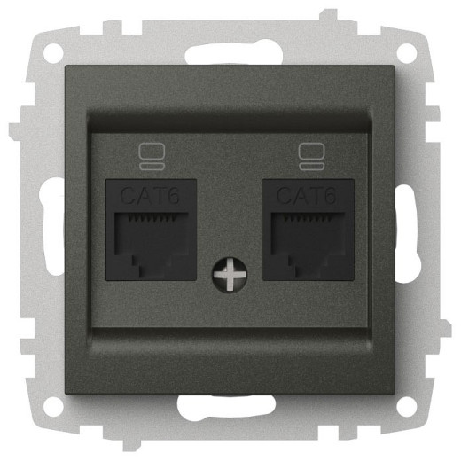 Розетка двойная Ethernet RJ-45 без рамки Elbi Eleсtriс Zena Vega 609-011100-248