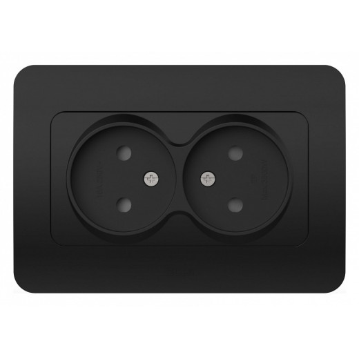 Розетка двойная без заземления и со шторкой Elbi Eleсtriс Jazz 508-014800-918