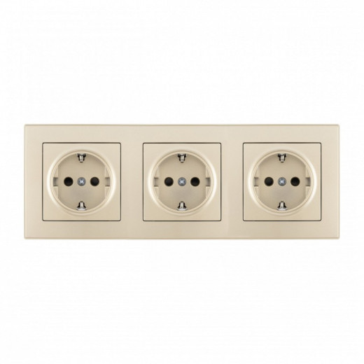 Розетка с заземлением и со шторкой Arte Milano SET06-3 SET06-3-40-1x3 shampan