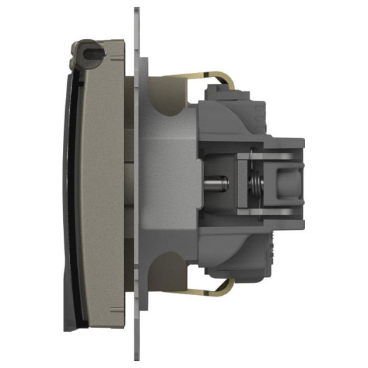 Розетка с заземлением и со шторкой, без рамки с крышкой Elbi Eleсtriс Zena Vega 609-011400-219