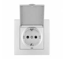 Розетка с заземлением и шторкой, с крышкой Arte Milano SET06-1 SET06-1-41-1 silver