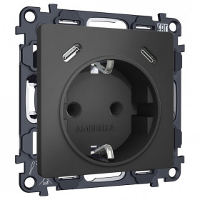 Розетка с заземлением и 2хUSB type C, без рамки Ambrella Volt ALFA MA910510